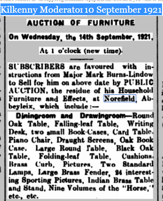 Norefields acution sale 1921